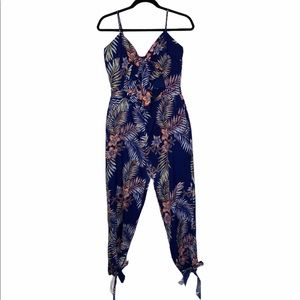 Lulumari jumpsuit, Size M, Blue/ tropical floral.